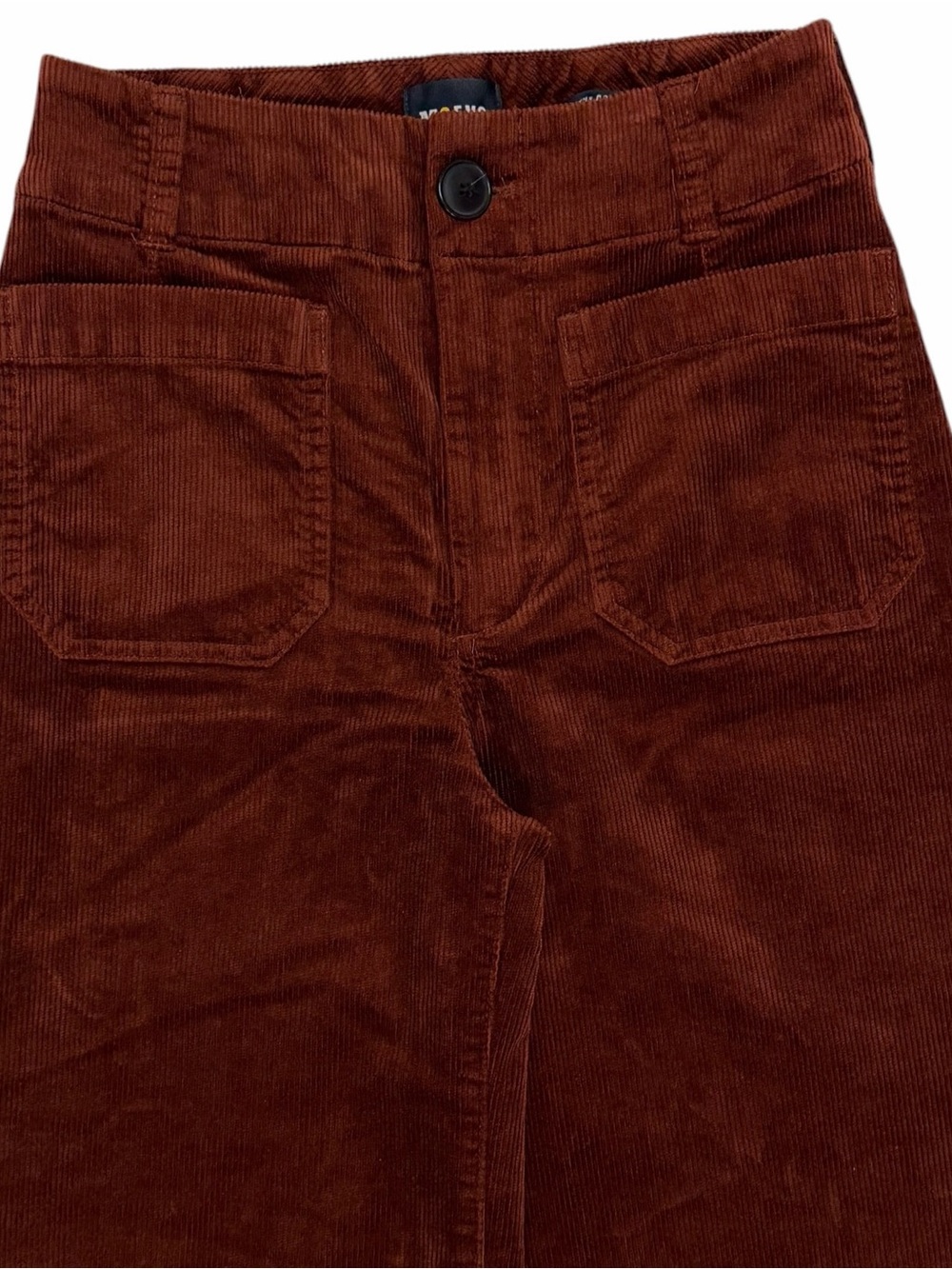 Anthropologie Maeve Colette Wide Leg Pants Womens 24 Brown Corduroy Patch Pocket
